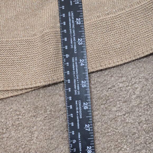 Chico's Brown with Gold Metallic Glitter Turtleneck Sweater Pullover Size 1 M/8 - Picture 7 of 13